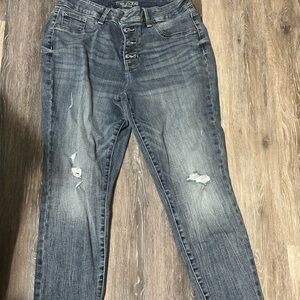Maurices Blue High Rise Distressed Jeans